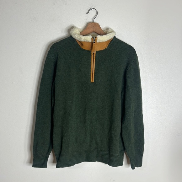 Orvis quarter zip pullover stowe sweater Lambswool Sherpa Gorpcore Sweater M - Picture 1 of 9
